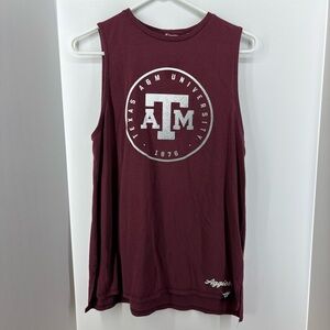 Fanatics Maroon Tank Top with White and Grey Texas A&M Design, Size Medium